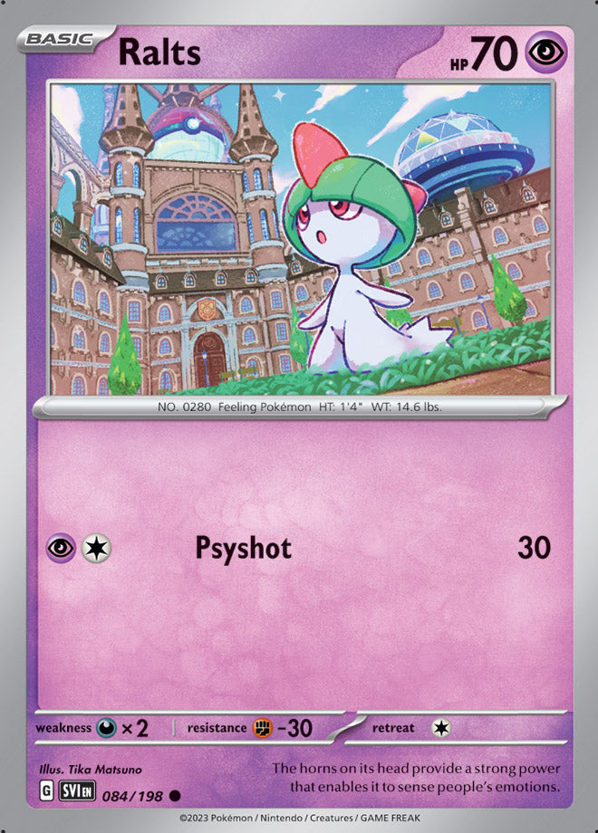 Ralts Base Card #084/198 2023 Scarlet & Violet Pokemon Card