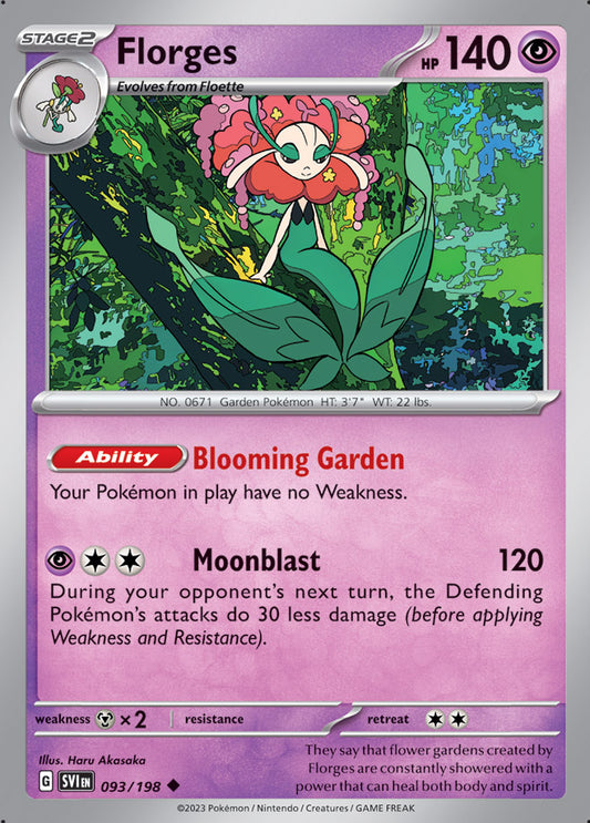 Florges Base Card #093/198 2023 Scarlet & Violet Pokemon Card