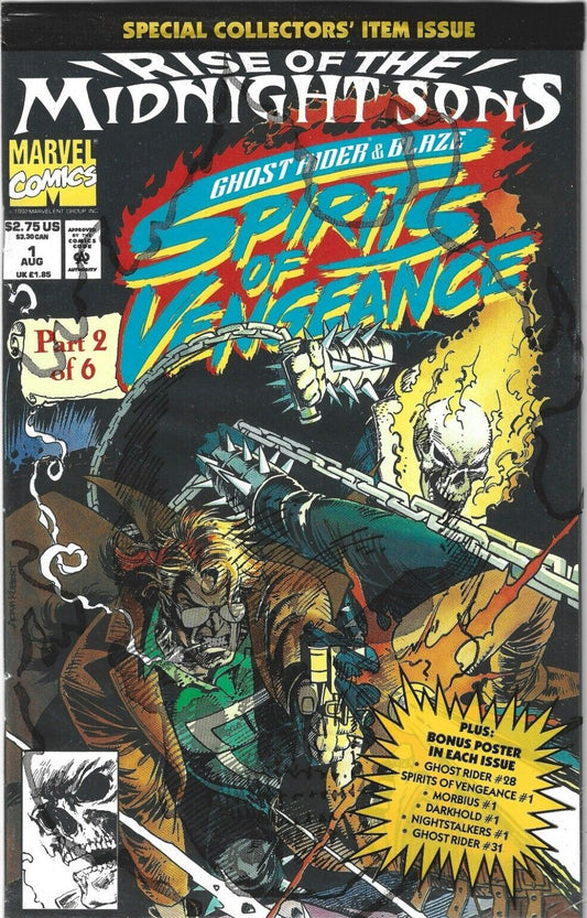 GHOST RIDER & BLAZE SPIRITS OF VENGEANCE # 1 RISE OF THE MIDNIGHT SONS FACTORY SEALED MARVEL  COMIC BOOK 1992