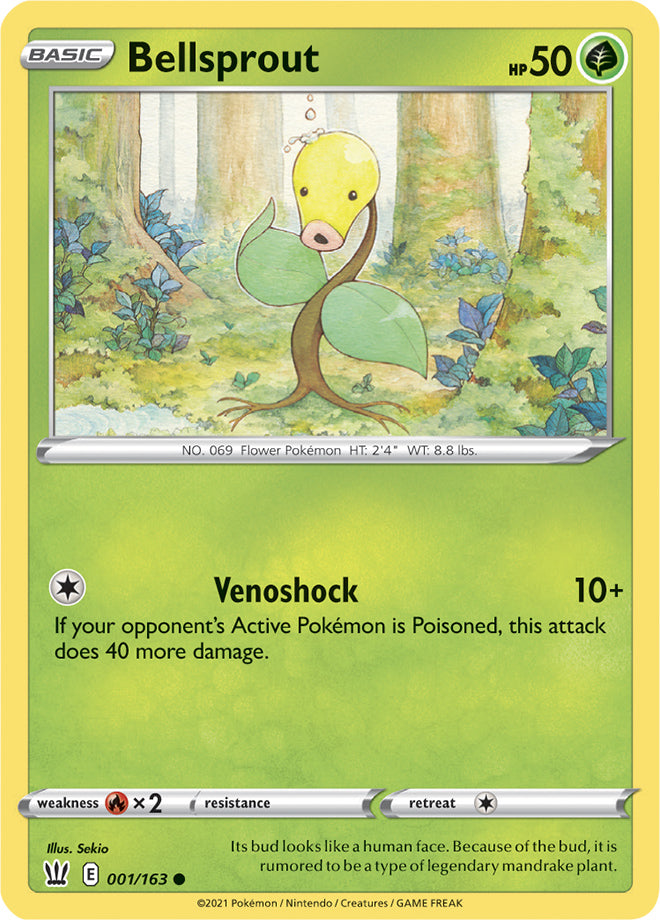 Bellsprout Base card #001/163 Pokémon Card Battle Styles