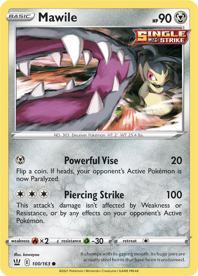 Mawile Base card #100/163 Pokémon Card Battle Styles