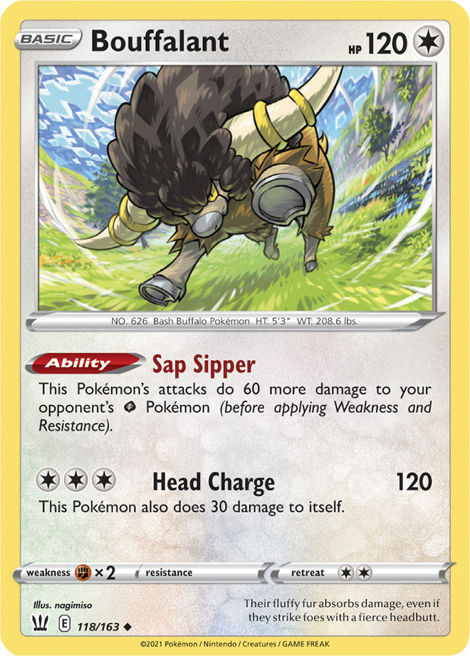 Bouffalant Base card #118/163 Pokémon Card Battle Styles