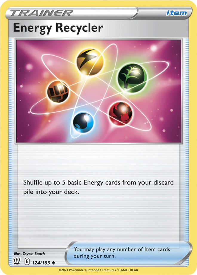 Energy Recycler Trainer Base card #124/163 Pokémon Card Battle Styles