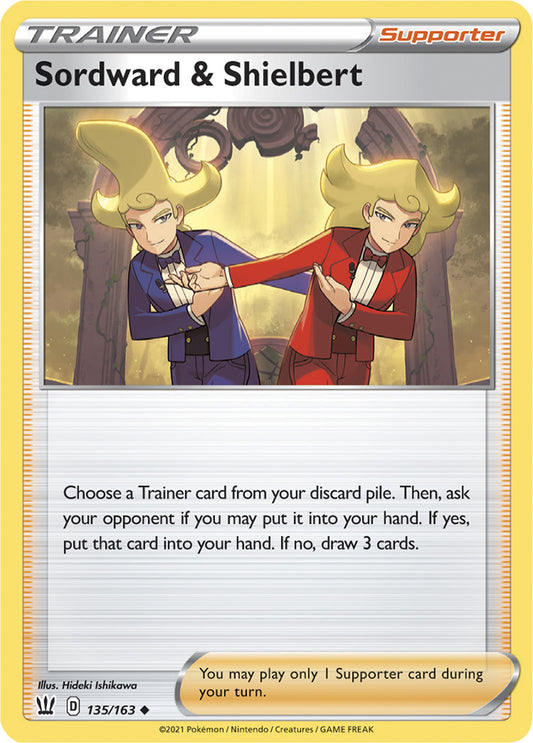 Sordward & Shielbert Trainer Base card #135/163 Pokémon Card Battle Styles