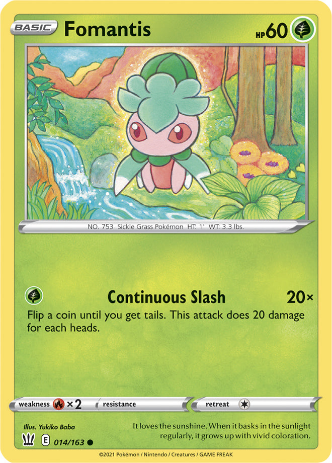 Fomantis Base card #014/163 Pokémon Card Battle Styles