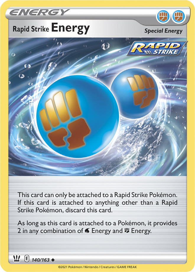 Rapid Strike Energy Trainer Base card #140/163 Pokémon Card Battle Styles