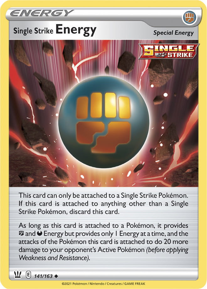 Single Strike Energy Trainer Base card #141/163 Pokémon Card Battle Styles