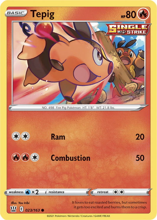 Tepig Base card #023/163 Pokémon Card Battle Styles