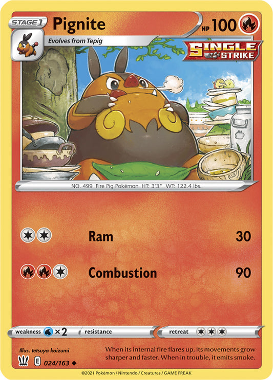 Pignite Base card #024/163 Pokémon Card Battle Styles