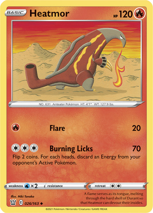 Heatmor Base card #026/163 Pokémon Card Battle Styles