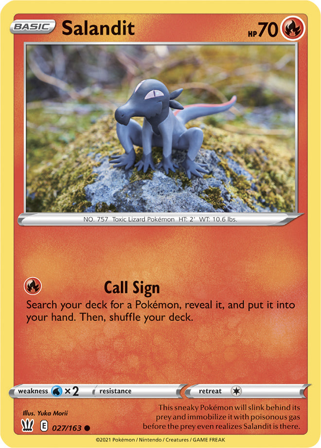 Salandit Base card #027/163 Pokémon Card Battle Styles