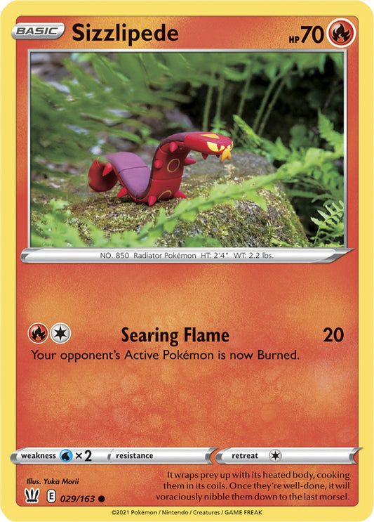 Sizzlipede Base card #029/163 Pokémon Card Battle Styles