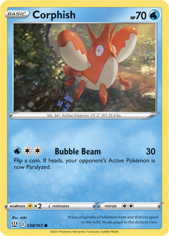 Corphish Base card #038/163 Pokémon Card Battle Styles