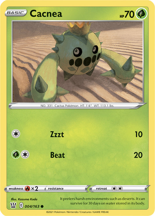 Cacnea Base card #004/163 Pokémon Card Battle Styles