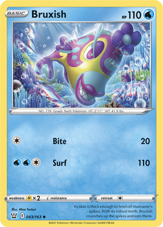 Bruxish Base card #043/163 Pokémon Card Battle Styles