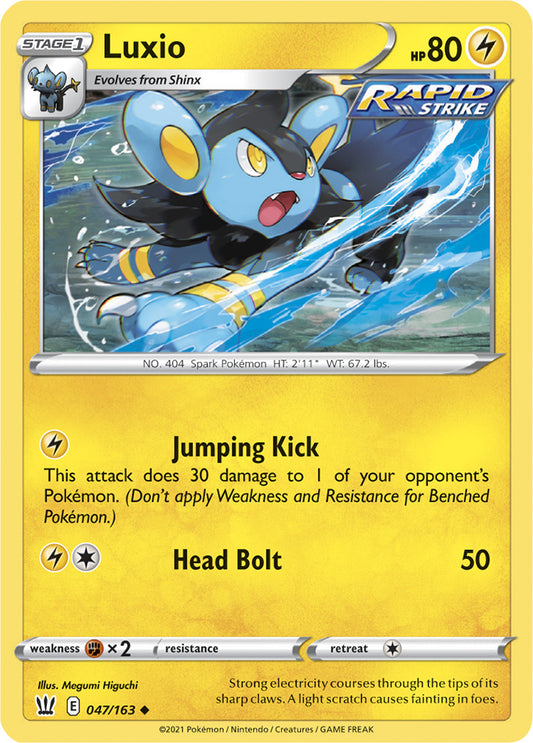 Luxio Base card #047/163 Pokémon Card Battle Styles