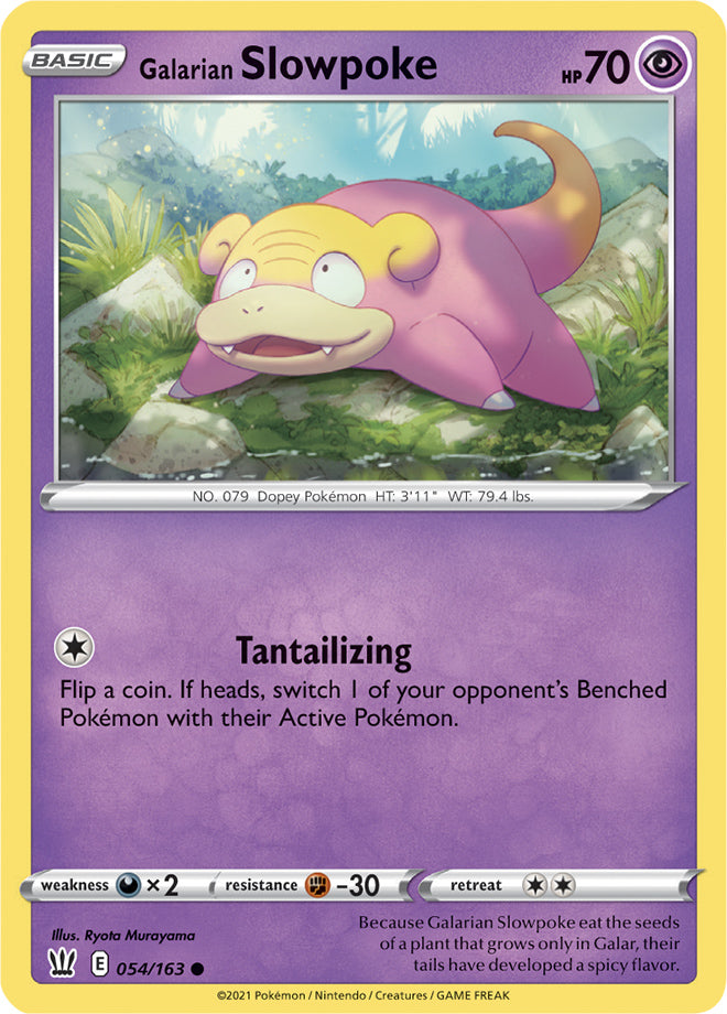 Galarian Slowpoke Base card #054/163 Pokémon Card Battle Styles