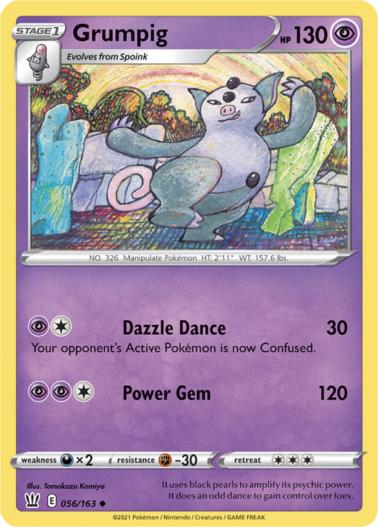 Grumpig Base card #056/163 Pokémon Card Battle Styles