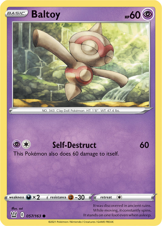 Baltoy Base card #057/163 Pokémon Card Battle Styles