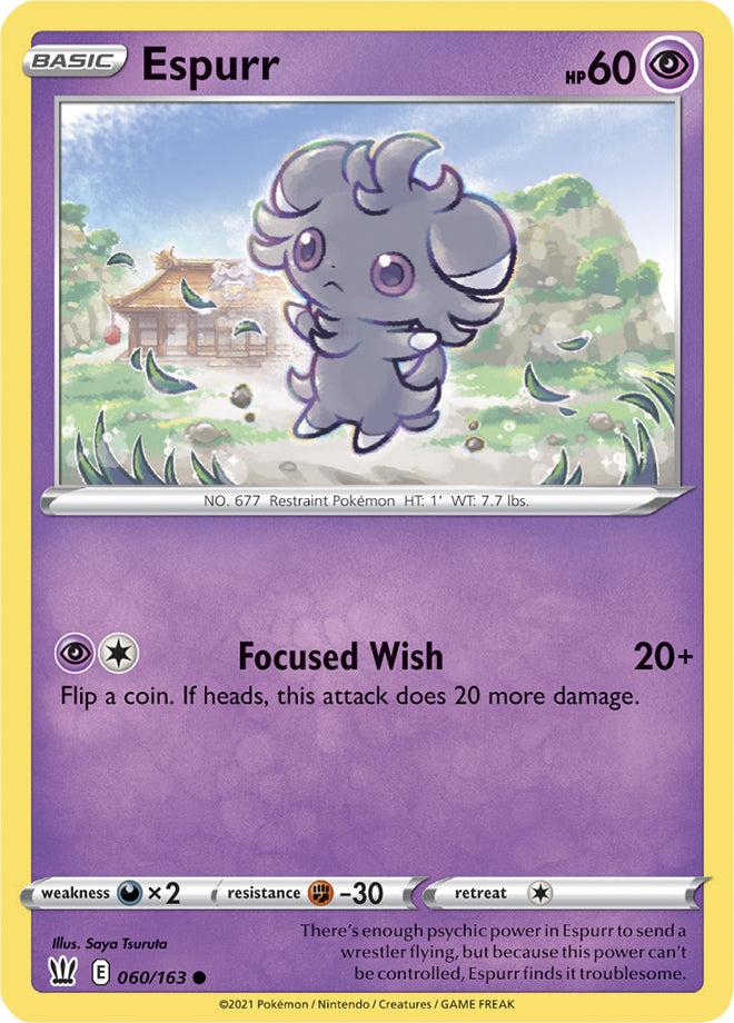 Espurr Base card #060/163 Pokémon Card Battle Styles