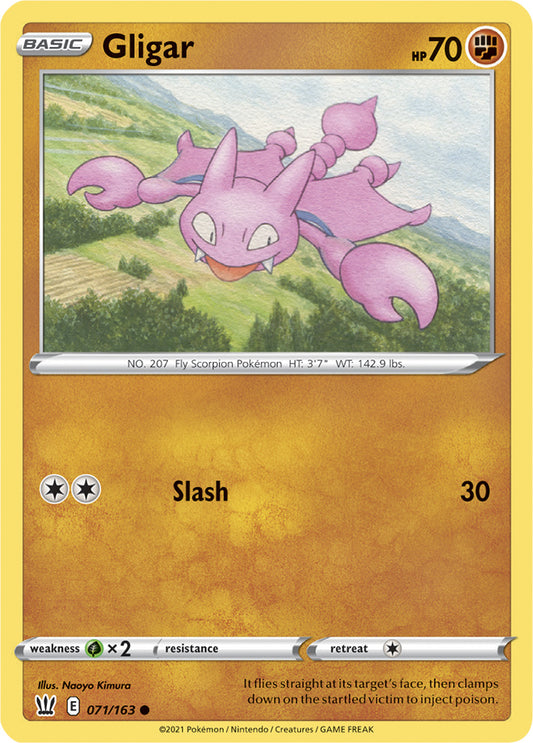 Gligar Base card #071/163 Pokémon Card Battle Styles