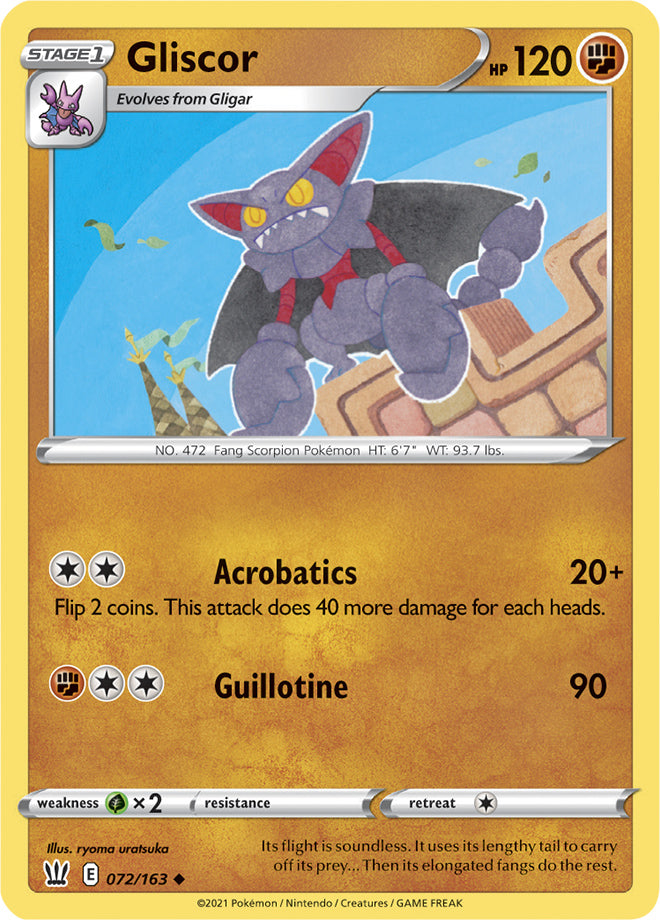 Gliscor Base card #072/163 Pokémon Card Battle Styles