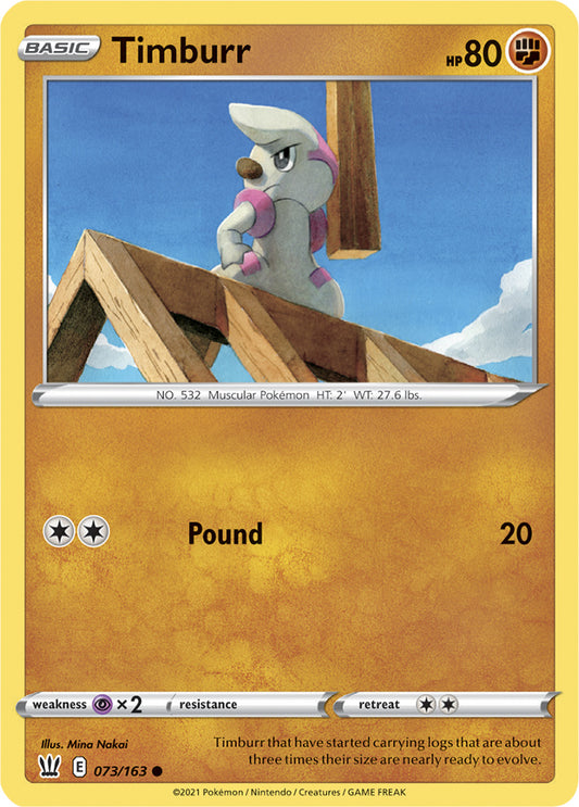 Timburr Base card #073/163 Pokémon Card Battle Styles