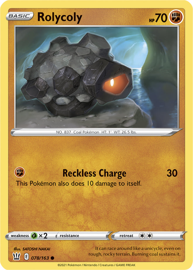 Rolycoly Base card #078/163 Pokémon Card Battle Styles