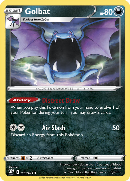 Golbat Base card #090/163 Pokémon Card Battle Styles