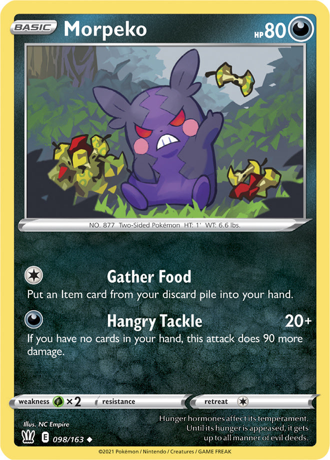 Morpeko Base card #098/163 Pokémon Card Battle Styles