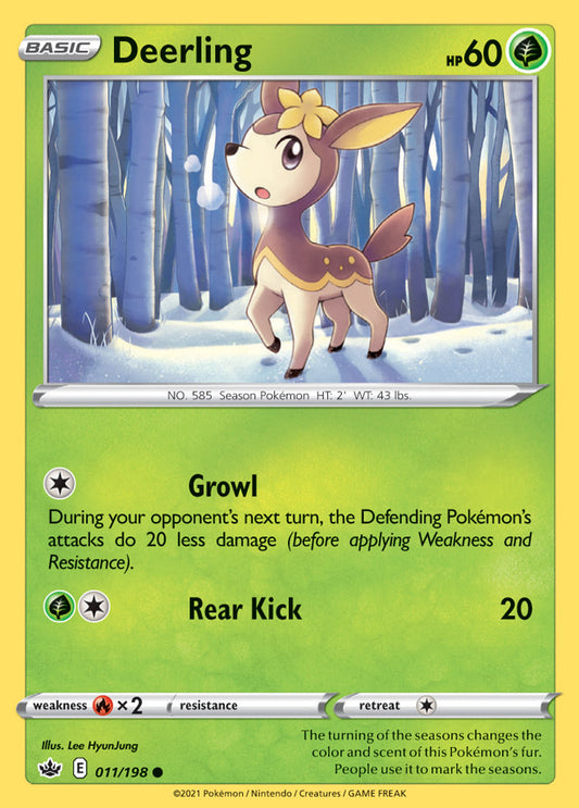 Deerling Base card #011/198 Pokémon Card Chilling Reign