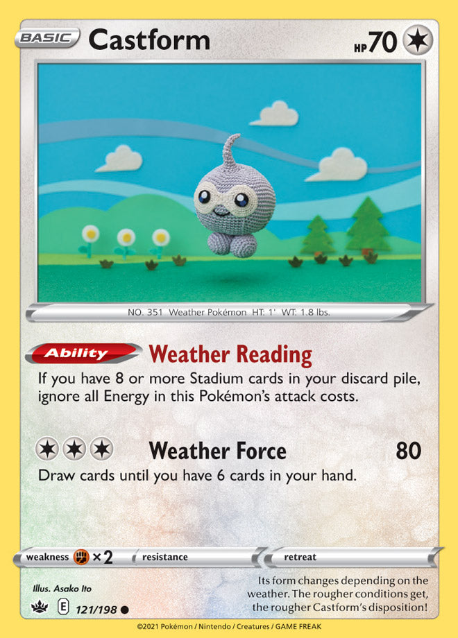 Castform Base card #121/198 Pokémon Card Chilling Reign