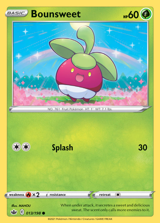 Bounsweet Base card #013/198 Pokémon Card Chilling Reign