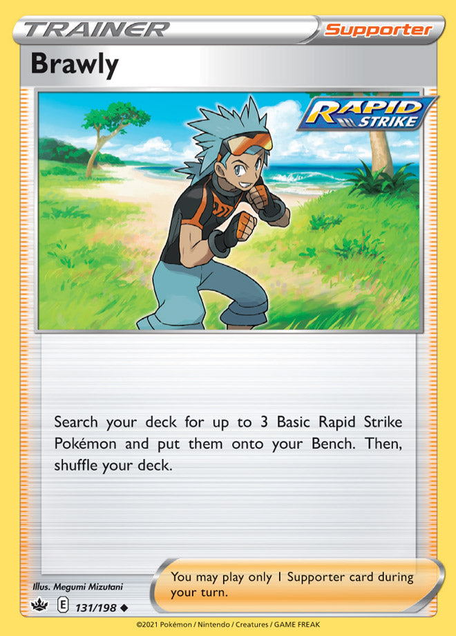 Trainer Brawly Base card #131/198 Pokémon Card Chilling Reign