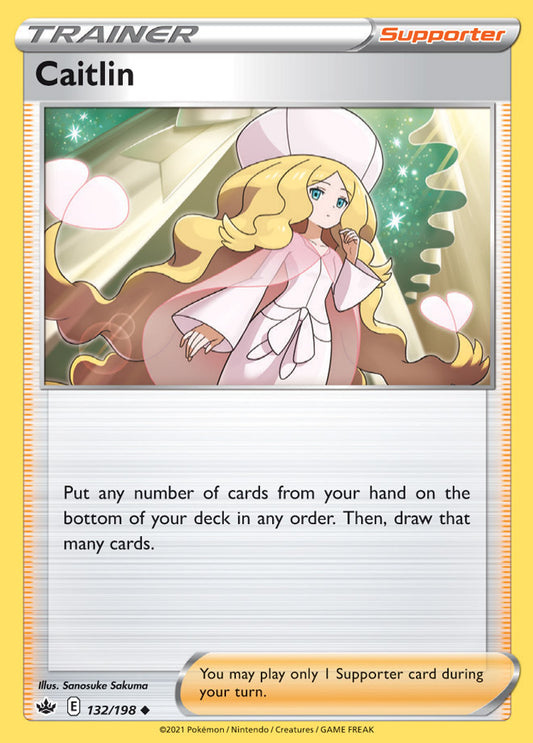 Trainer Caitlin Base card #132/198 Pokémon Card Chilling Reign