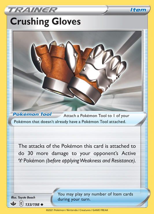 Trainer Crushing Gloves Base card #133/198 Pokémon Card Chilling Reign