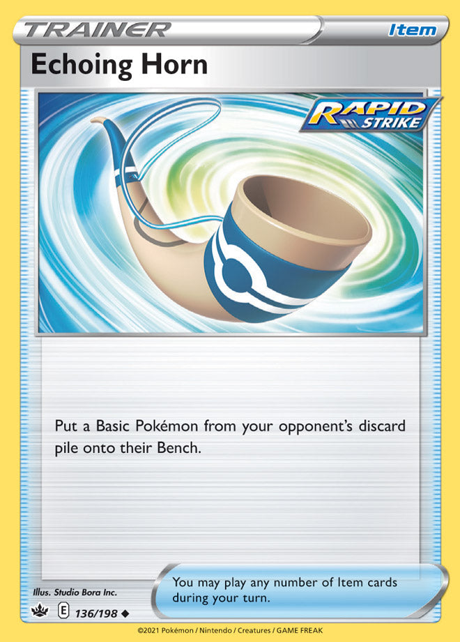 Trainer Echoing Horn Base card #136/198 Pokémon Card Chilling Reign