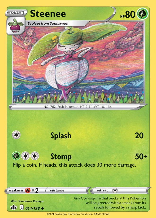Steenee Base card #014/198 Pokémon Card Chilling Reign