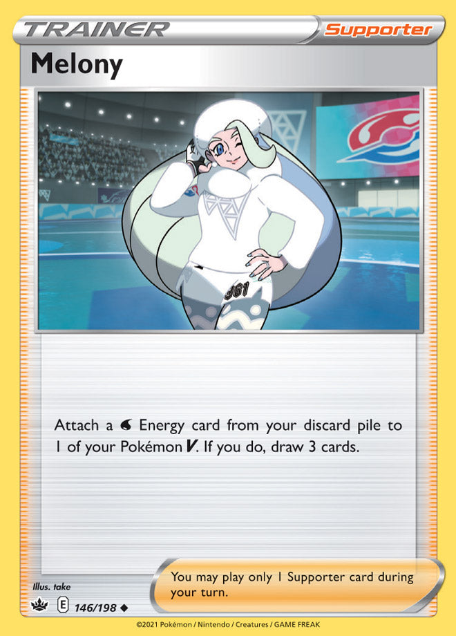 Trainer Melony Base card #146/198 Pokémon Card Chilling Reign