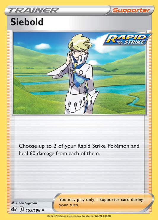 Trainer Siebold Base card #153/198 Pokémon Card Chilling Reign