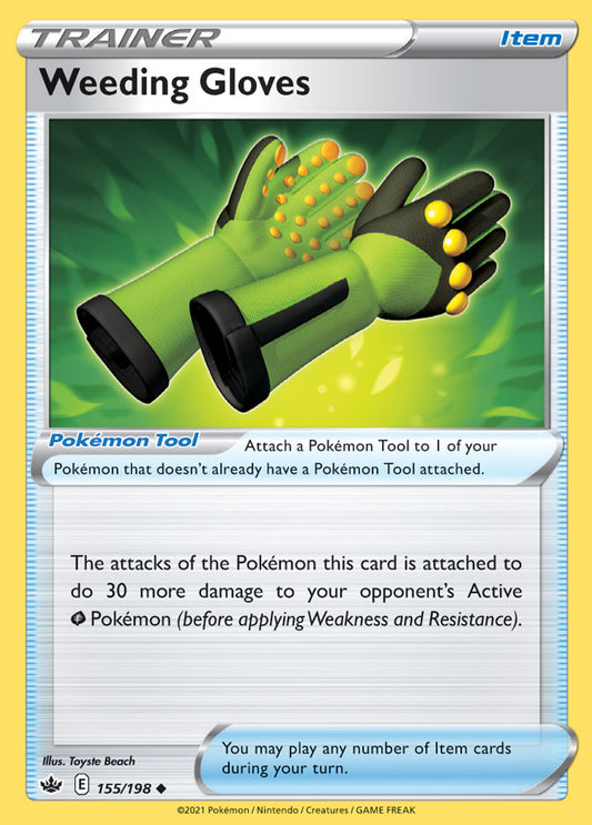 Trainer Weeding Gloves Base card #155/198 Pokémon Card Chilling Reign