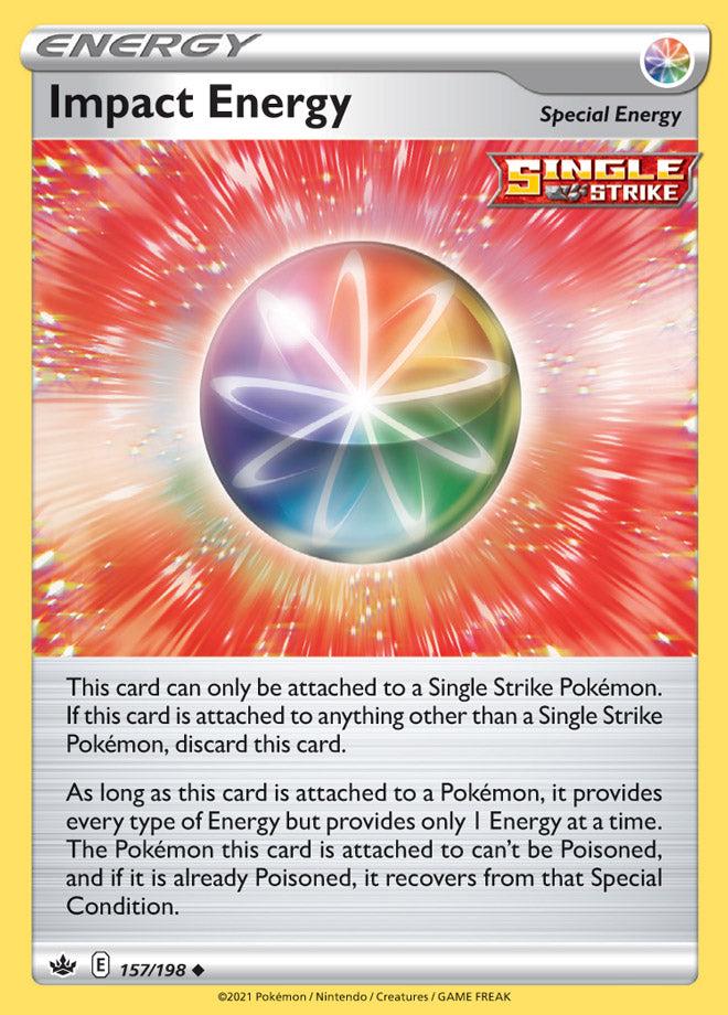 Trainer Impact Energy Base card #157/198 Pokémon Card Chilling Reign
