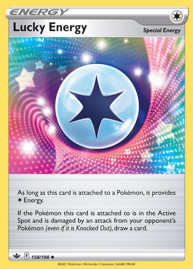 Trainer Lucky Energy Base card #158/198 Pokémon Card Chilling Reign