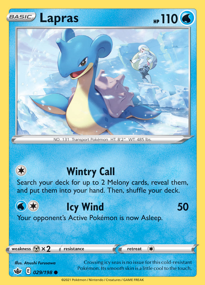 Lapras Base card #029/198 Pokémon Card Chilling Reign
