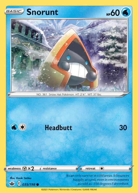 Snorunt Base card #035/198 Pokémon Card Chilling Reign