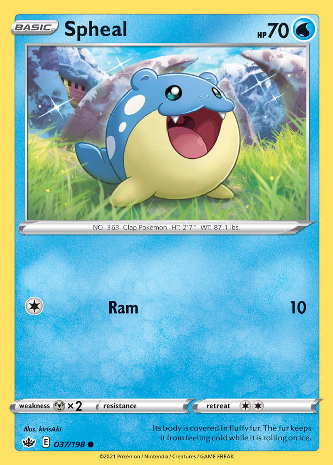 Spheal Base card #037/198 Pokémon Card Chilling Reign