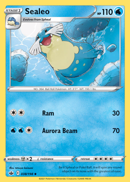 Sealeo Base card #038/198 Pokémon Card Chilling Reign