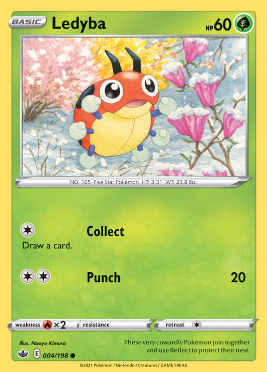 Ledyba Base card #004/198 Pokémon Card Chilling Reign