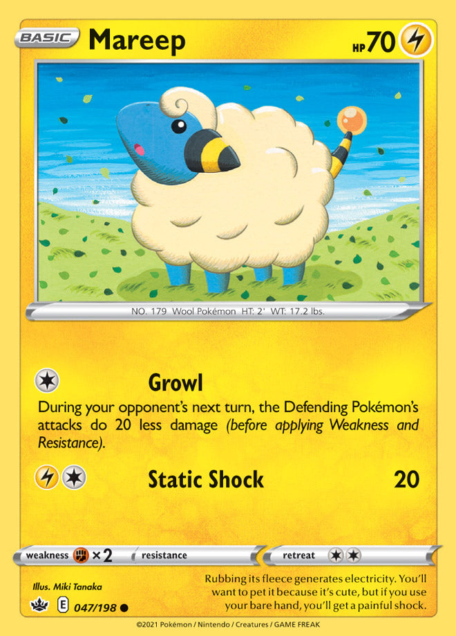 Mareep Base card #047/198 Pokémon Card Chilling Reign