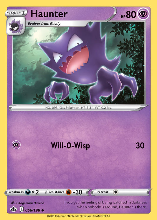 Haunter Base card #056/198 Pokémon Card Chilling Reign